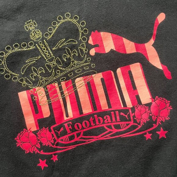 Vintage Black and Pink Puma Football Baby Tee - Picture 7 of 8